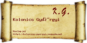 Kolonics Györgyi névjegykártya