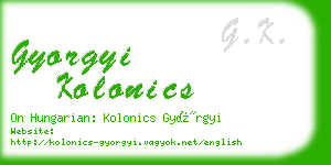 gyorgyi kolonics business card